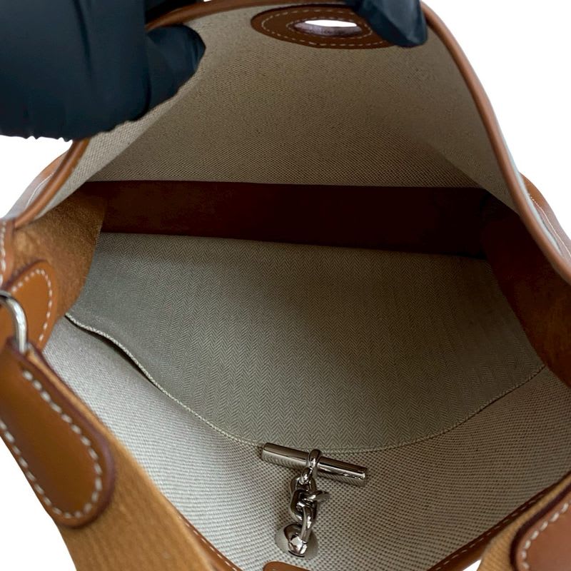 Hermes Hermes Vespa PM Toile Ash Buffalo Leather