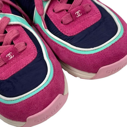 Chanel Sneakers Shoes Suede Fabric Leather Nylon Multicolor Here Mark Pile