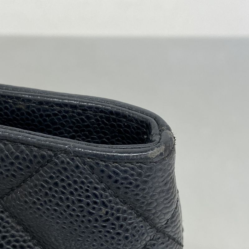 Chanel Tote Bag Revival Tote Caviar Skin Black Silver Hardware Women's