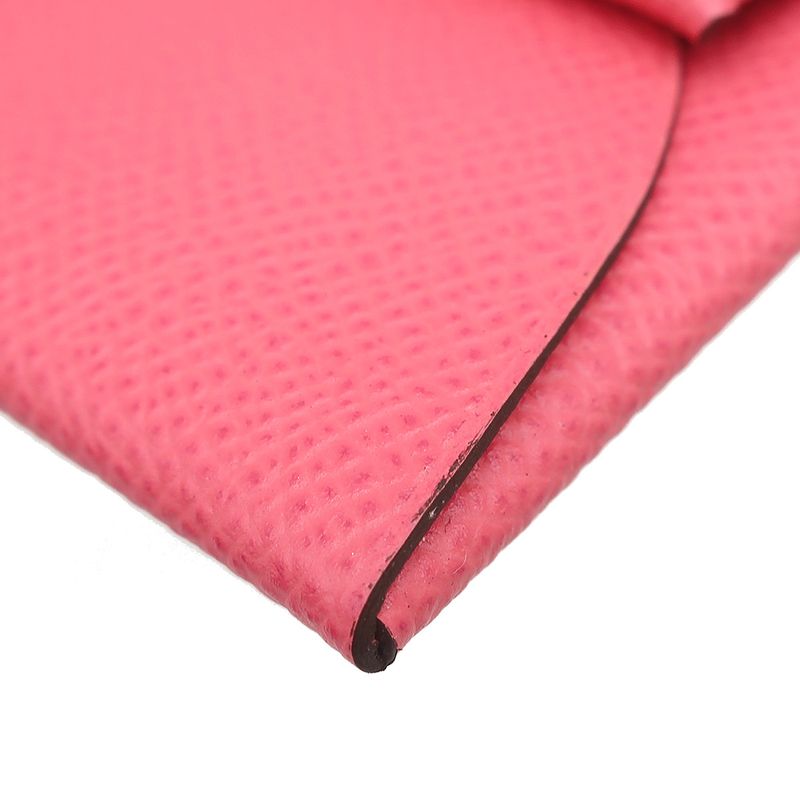 Hermes Coin Case Bastia Vaux Epson Rose Azalea Silver Hardware Coin Purse