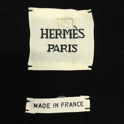 Hermes Leather Belt Cashmere Draped Coat - 34 - Black - Women