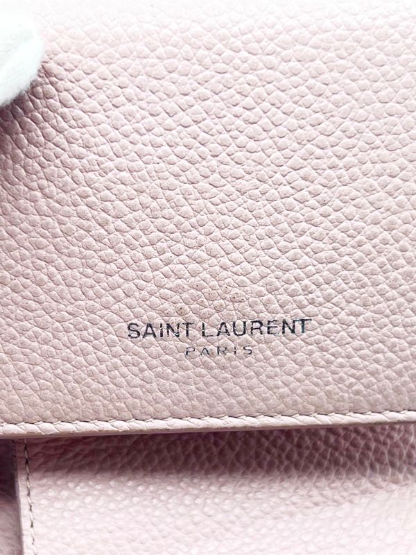 Saint Laurent Trifold Wallet Compact Pink Beige 05bs171