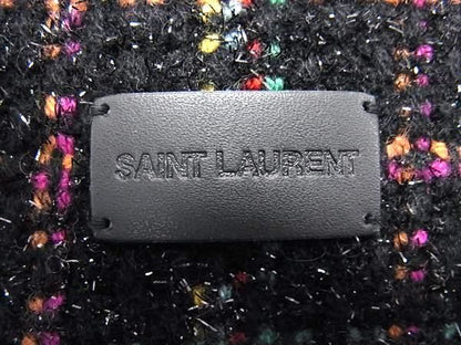 Saint Laurent Fringe Scarf Winter Wear Women's Black Fj2962