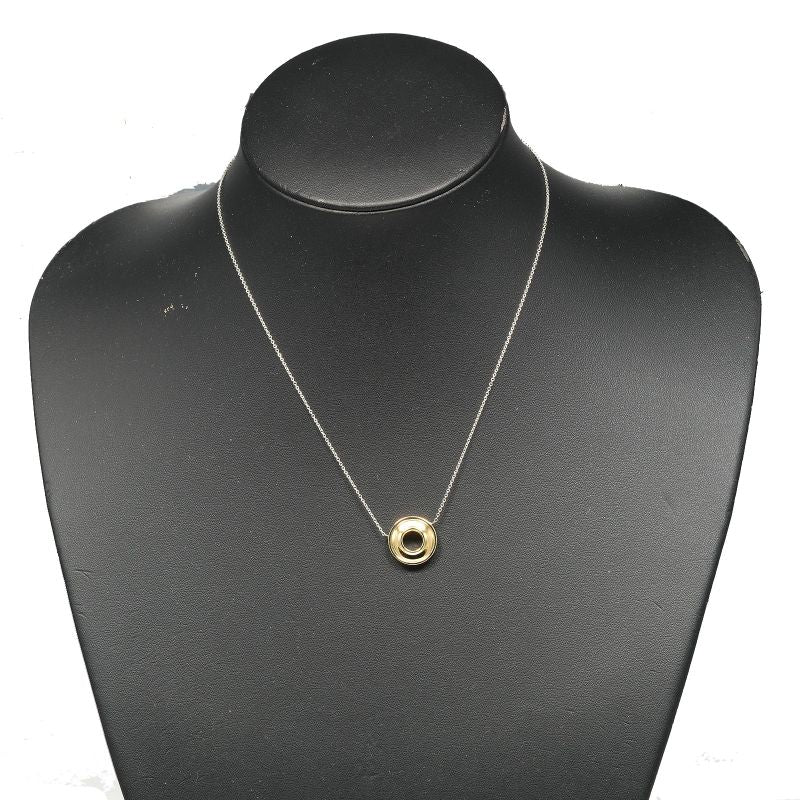 Tiffany & Co Magic Circle Silver 925 X 18K Yellow Gold Ladies 3.5g Necklace