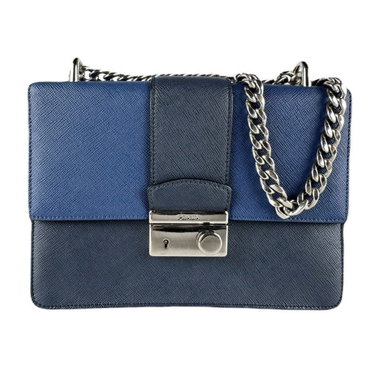 Prada Shoulder Bag Leather Navy