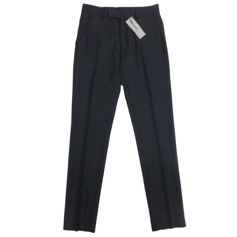 Dior Homme Wool Mohair Trousers Pants Pleated No Tuck 46 Navy