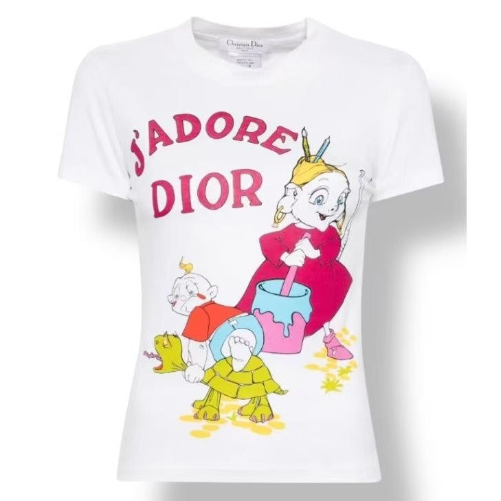 Dior T-Shirt John Galliano Era J'adore Cartoon Print 38 — view 3