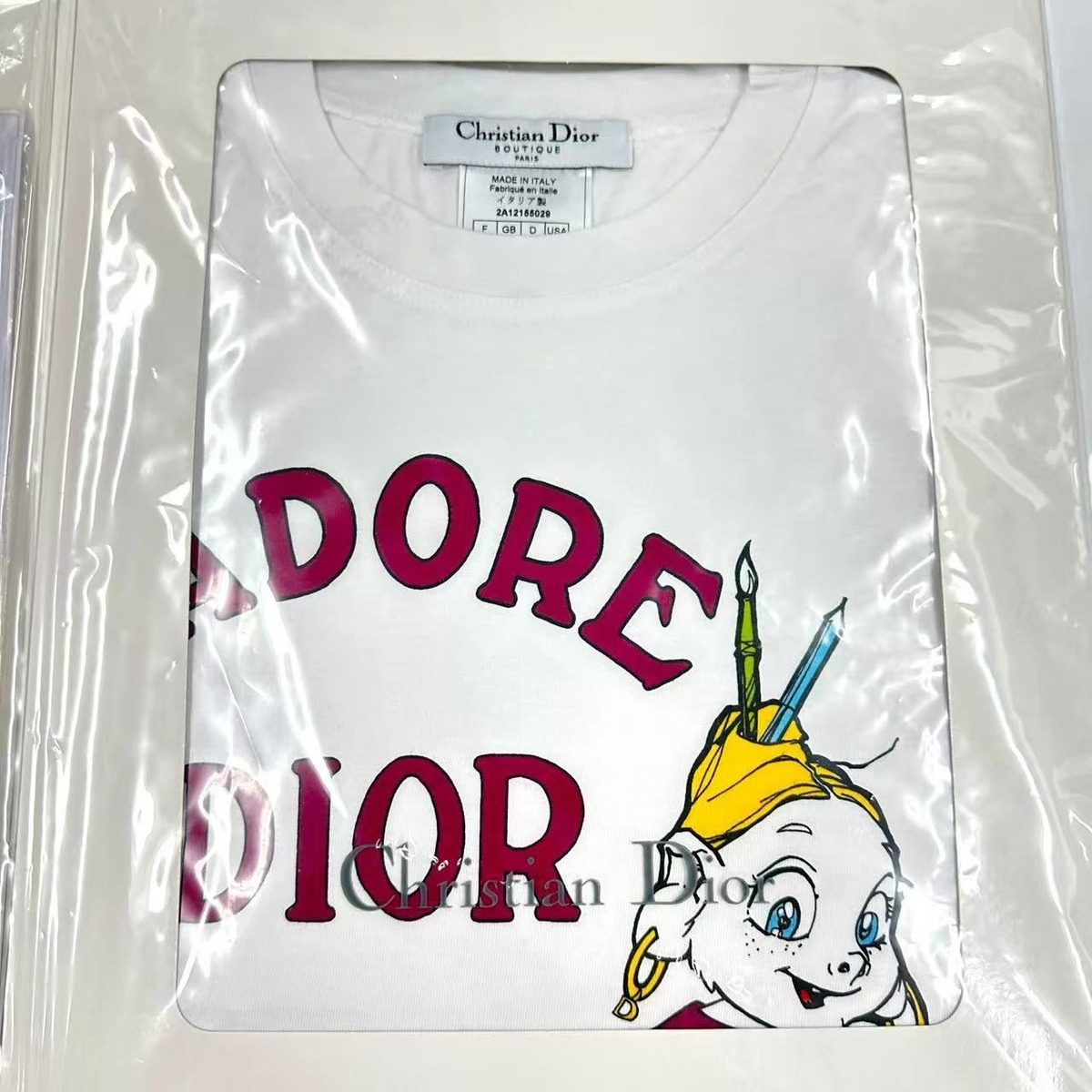Dior T-Shirt John Galliano Era J'adore Cartoon Print 38 — view 4