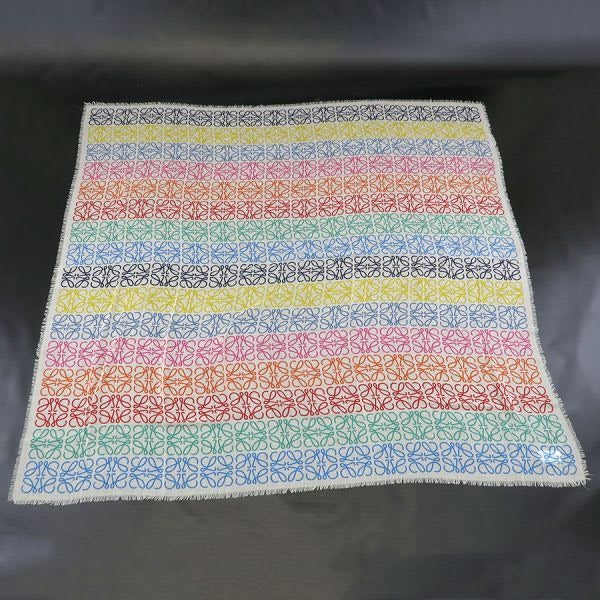 Loewe Multicolor Striped Linen and Cotton Blend Shawl