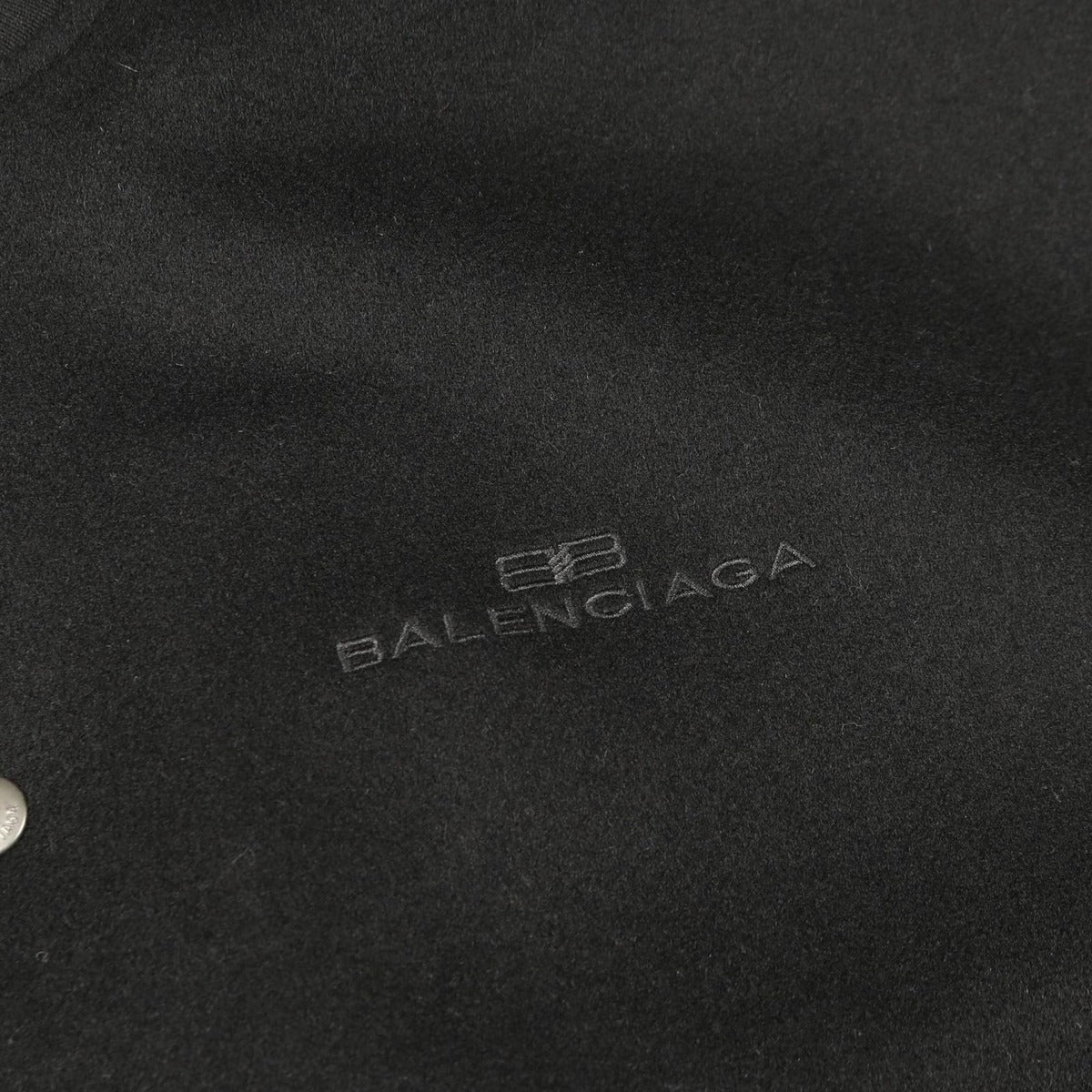 Balenciaga Jacket Logo Embroidery Black Wool Bomber — view 10