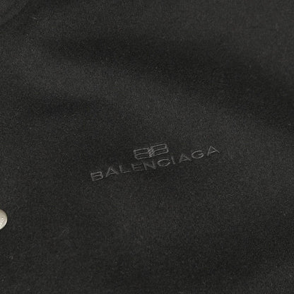 Balenciaga Jacket Logo Embroidery Black Wool Bomber — view 10