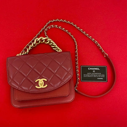 Chanel Small Flap Caviar Leather Calf 2-Way Hand