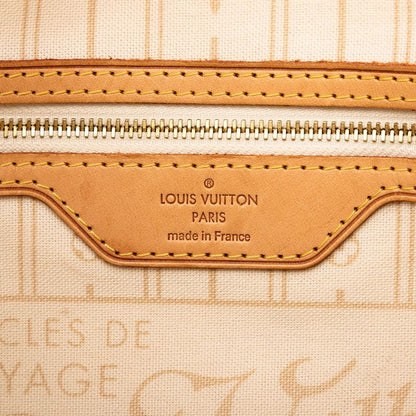 Louis Vuitton Damier Azure Neverfull PM Tote Shoulder Bag N51110 White PVC