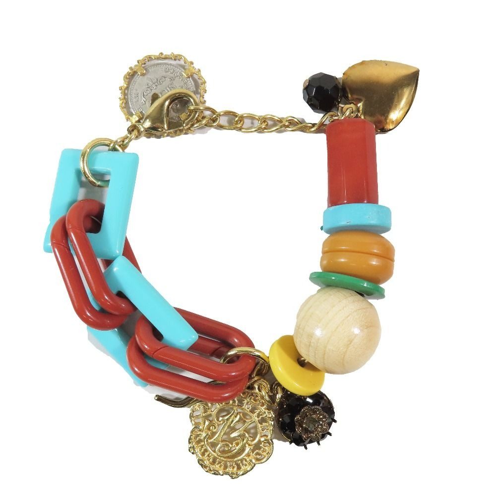 Dolce & Gabbana Bracelet Bangle Heart Plastic Chain Bijou Wood