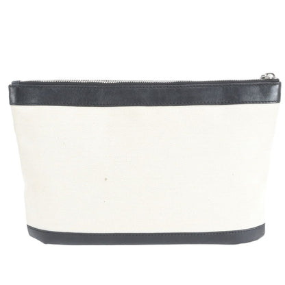 Balenciaga Leather Canvas Clutch Pouch Business — view 2