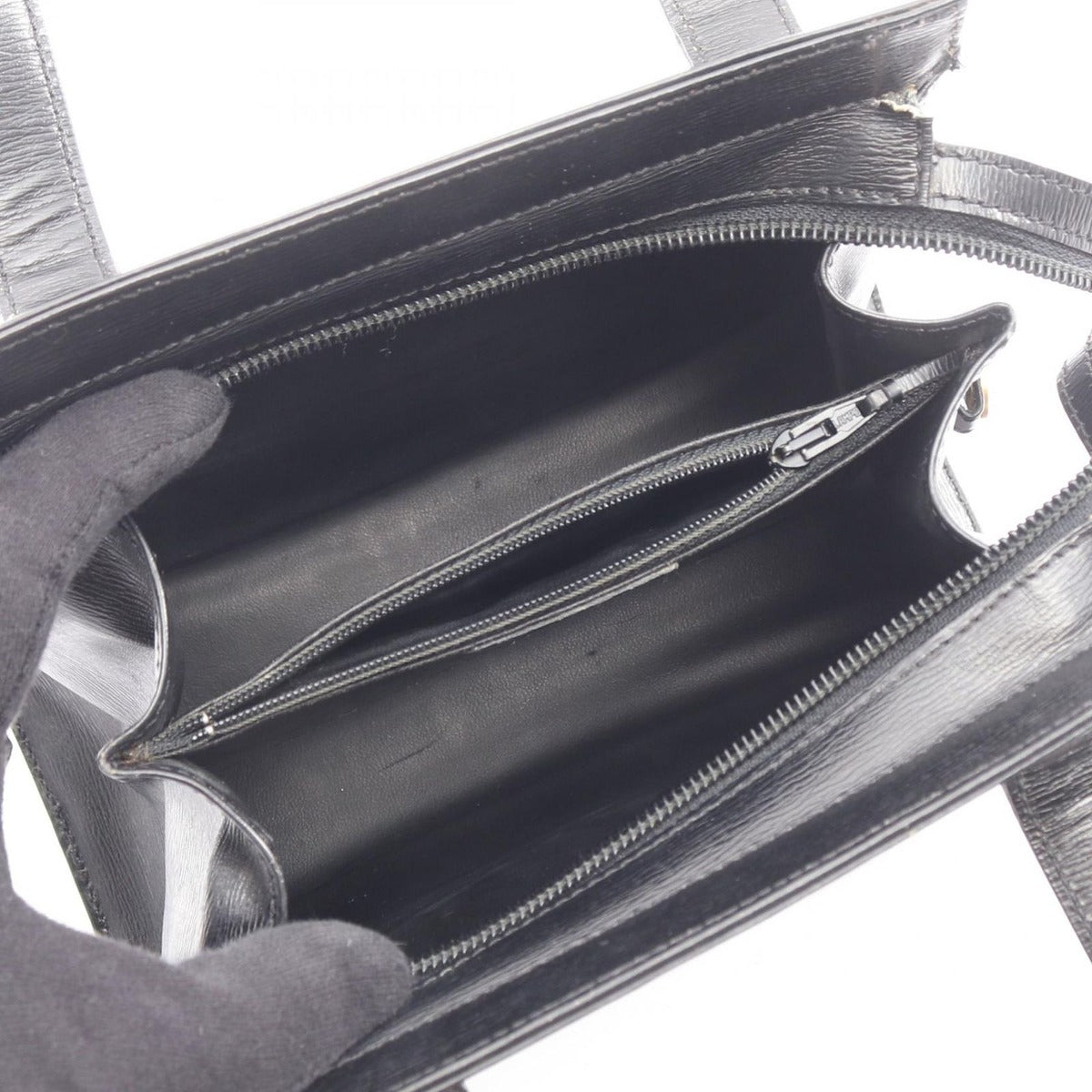 Dior Handbag CD Logo Black Leather — view 3