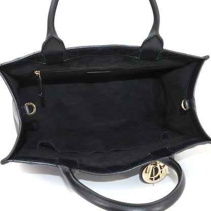 Christian DIOR Macrocannage Book Tote Medium 2way Shoulder Bag Leather 90291006