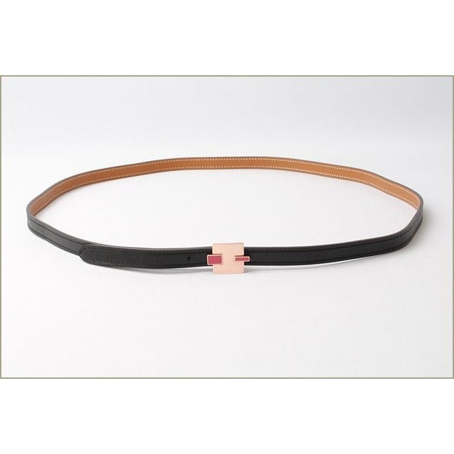 Hermes Belt Reversible Irene 95 Black Brown Swift Epson Rose