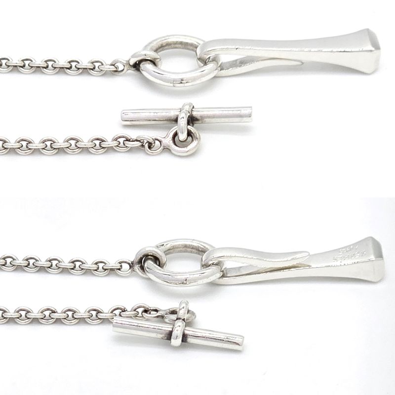 Hermes Clous De Forge Choker Necklace 43cm (1693in) Long Star Ring Silver Sv925