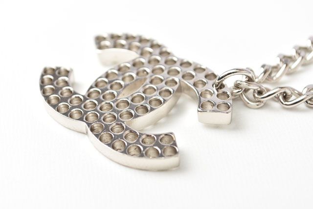 Chanel Necklace Pendant Bracelet Men's Women's Silver Perforated