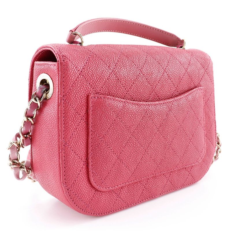 Chanel Coco Mark Top Handle 2WAY Shoulder A93659 Caviar Skin Pink Ladies Handbag