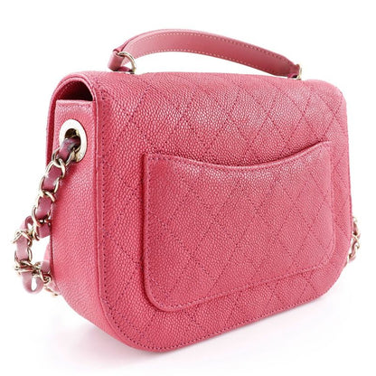 Chanel Coco Mark Top Handle 2WAY Shoulder A93659 Caviar Skin Pink Ladies Handbag