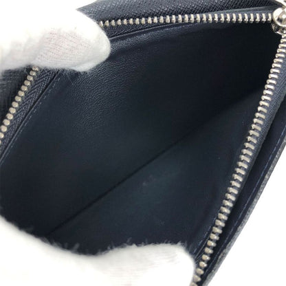 Louis Vuitton Long Wallet Portefeuille Brazza Taiga Dark Navy Silver Hardware