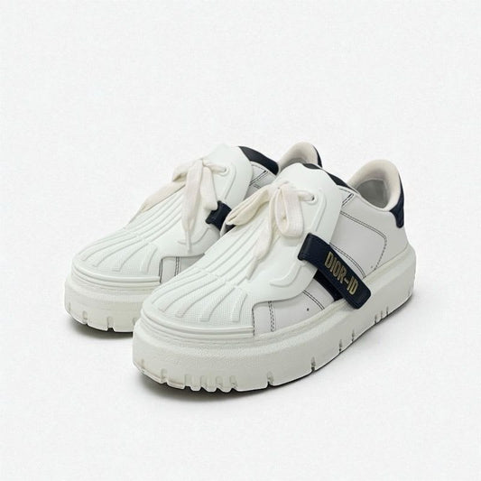 Christian Dior-id Sneakers Shoes Leather Rubber White Black Logo Velcro