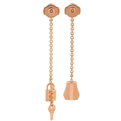 Hermes Earrings Kelly Clochette 18k Pink Gold Rose Gold Pink Gold 750au Drops