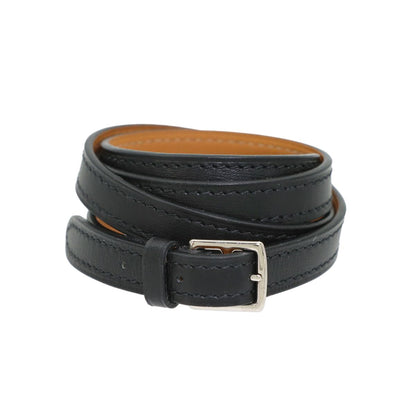Hermes Etriviere Bracelet Leather Black Silver