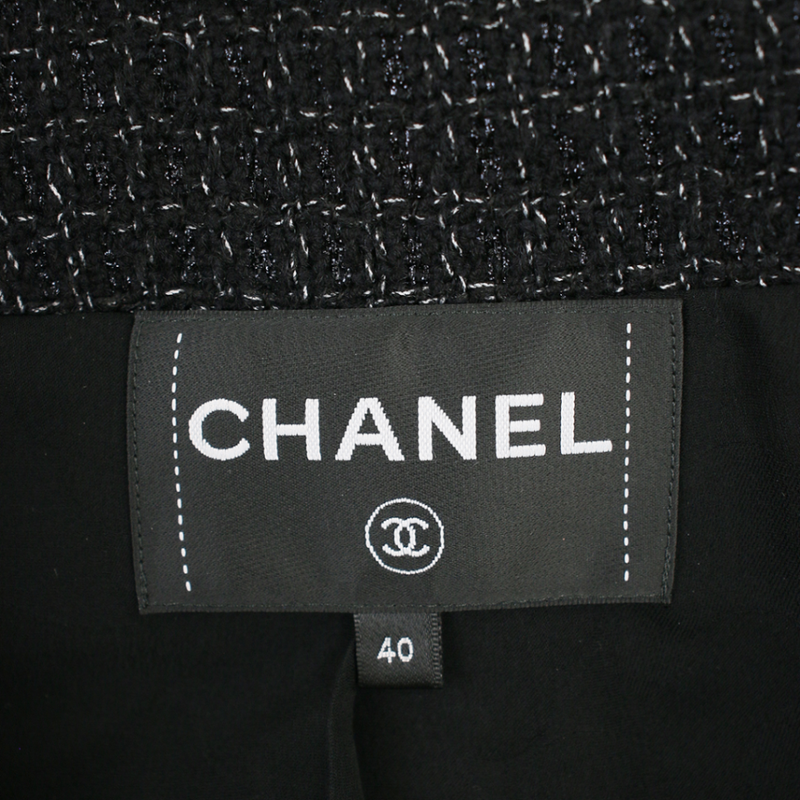 Chanel 24aw Bow Tie Collar Coco Mark Button Tweed Short Jacket P78054v69891