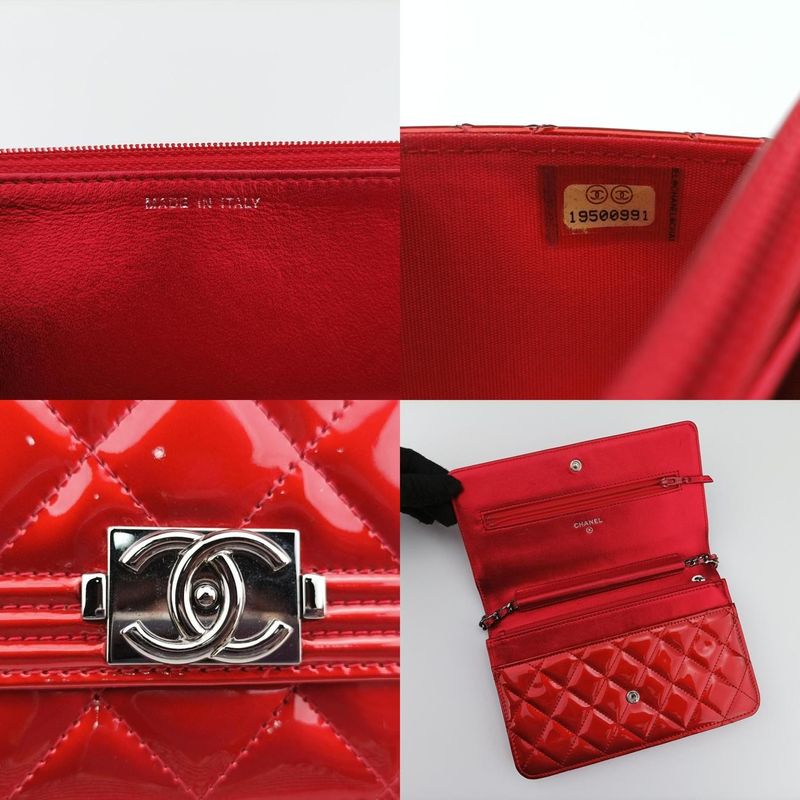 Chanel Boy Chanel Red Patent A68911 19500991