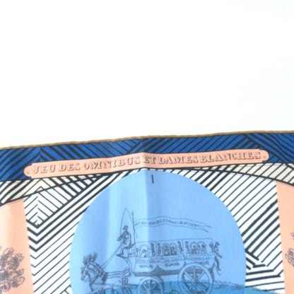 Hermes Carre Geant Carre 90 JEU DES Omnibus ET Dames 100% Silk Large Shawl