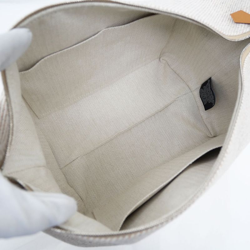 Hermes Brid A Black GM Au-carre Handbag Pouch Seigle Beige Ladies Men's