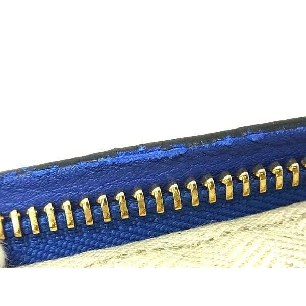 Loewe Clutch Bag Anagram T Pouch 5217 06 Blue Leather Gold Hardware — view 2