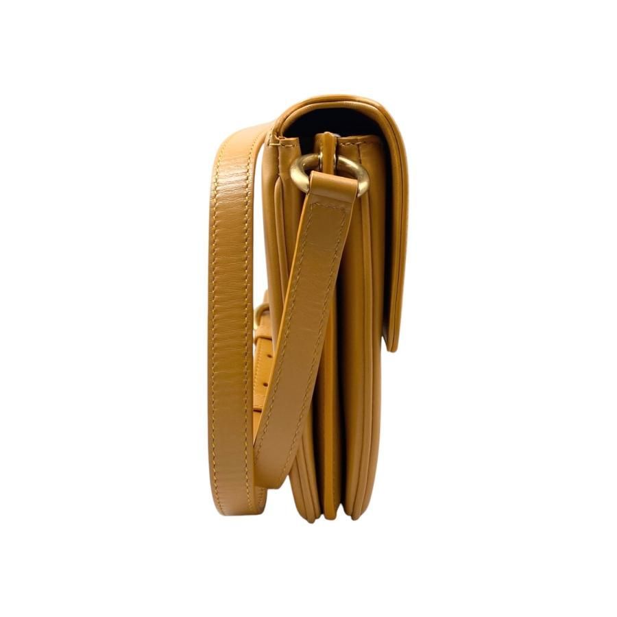 Saint Laurent Shoulder Bag Mayon Satchel 649795 Leather Orange Gold Hardware