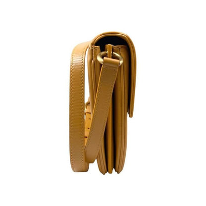 Saint Laurent Shoulder Bag Mayon Satchel 649795 Leather Orange Gold Hardware