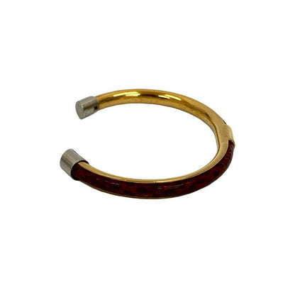 Gucci GG Logo Leather Bangle Bracelet Accessories Small