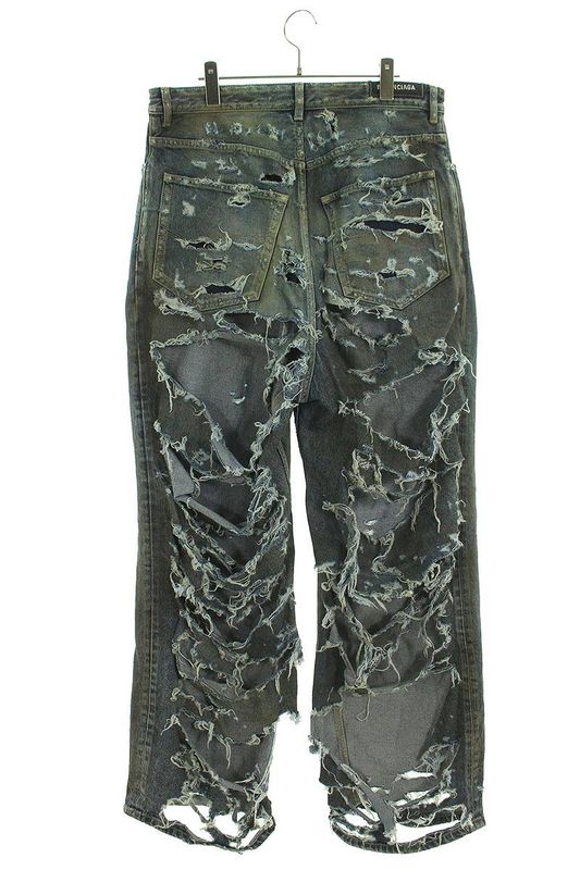 Balenciaga 23SS 745248 Tnw01 Superdestroyed Large Fit Baggy Denim Pants Men's M