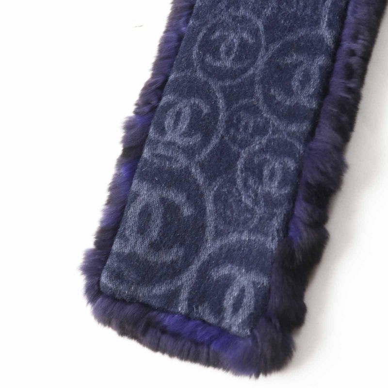 CHANEL 17B Orillag 100% Cashmere-lined Scarf With All-over Coco Mark On The