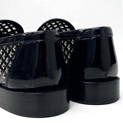 Louis Vuitton Chess Line Monogram Loafers Leather Shoes Patent Black Gold Logo