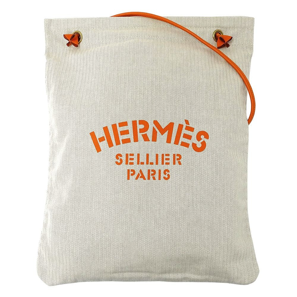 Hermes Bag Shoulder Aline Gm Toile Chevron Natural Orange