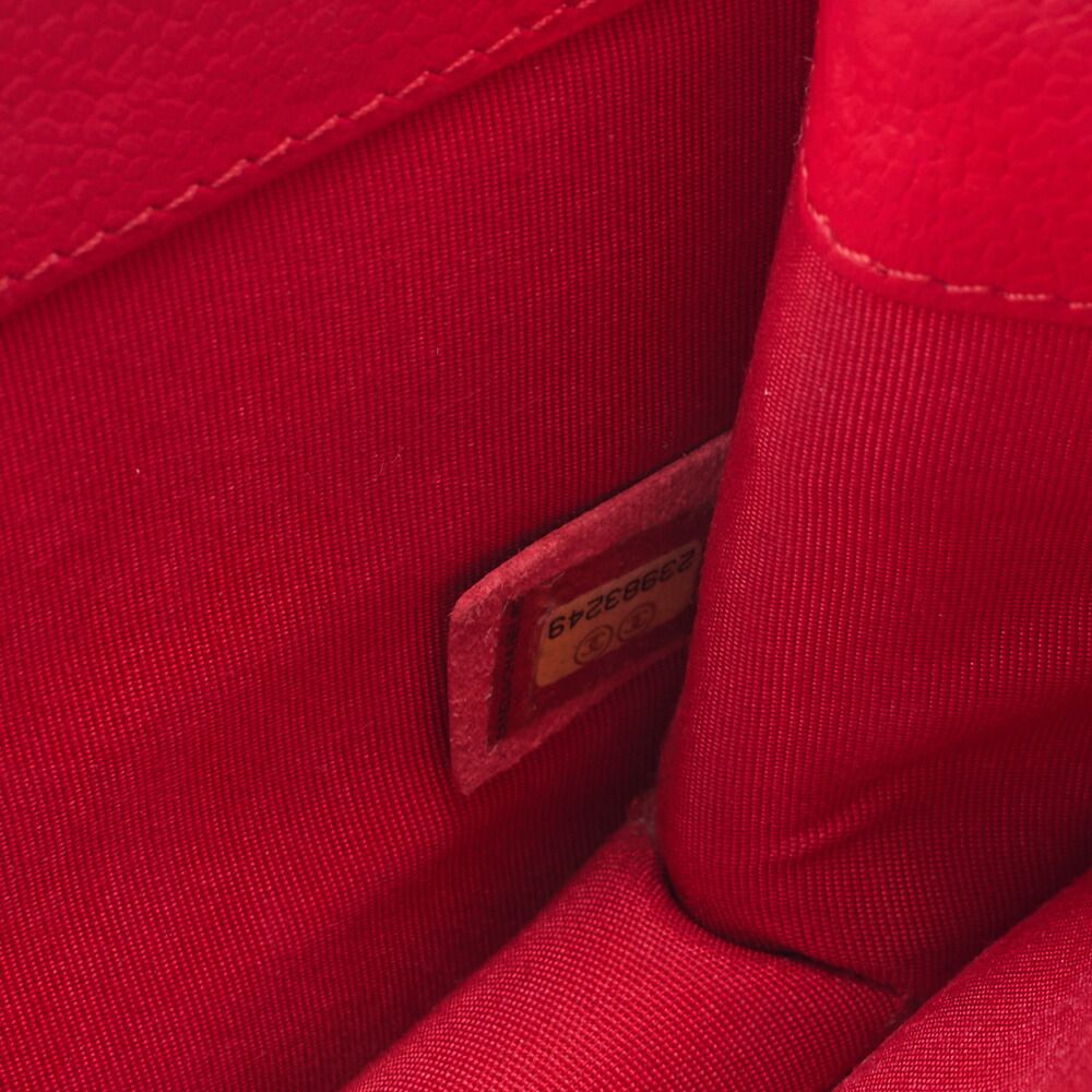 Chanel Matelasse Coco Push Lock Chain Shoulder Caviar Skin Red (silver Hardware)