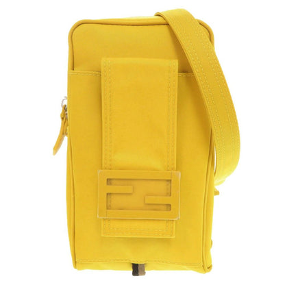 Fendi Baguette Phone Pouch Nylon Yellow Shoulder Bag