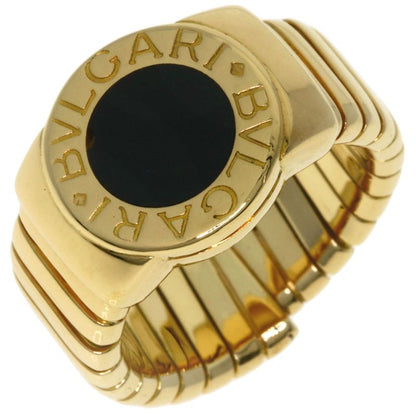 Bvlgari Bulgari Tubogas Onyx Ring And Ring 18K Yellow Gold Ladies
