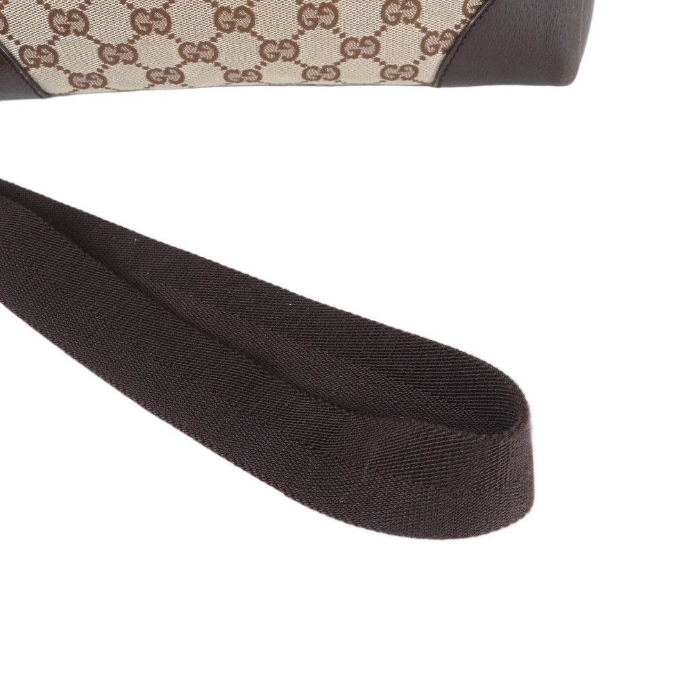 Gucci GG Canvas Leather Shoulder Bag Crossbody Messenger Brown — view 2