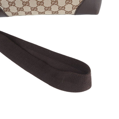 Gucci GG Canvas Leather Shoulder Bag Crossbody Messenger Brown — view 2