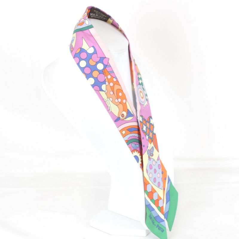 Hermes Twilly Whispering In The Woods Scarf With Box Silk Multicolor Pop