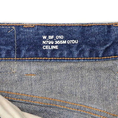 Celine Cut-off Denim N799365m07du 26 Size Blue Denim Pants Women's