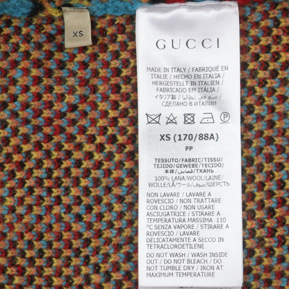  Gucci 23SS 716370 100% Wool Horsebit Zip-up Jacquard Knit Jacket Blue XS Made